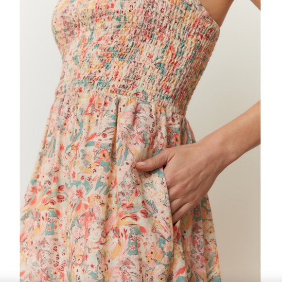 Marine Layer Selene Maxi Dress in Superbloom, Size XL, Floral Smocked Linen - Picture 12 of 15